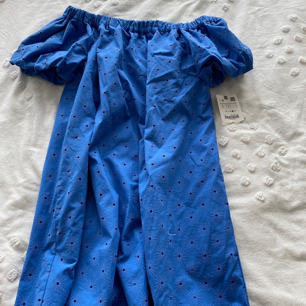 Zara off the shoulder eyelet dress